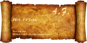 Abt Frida névjegykártya